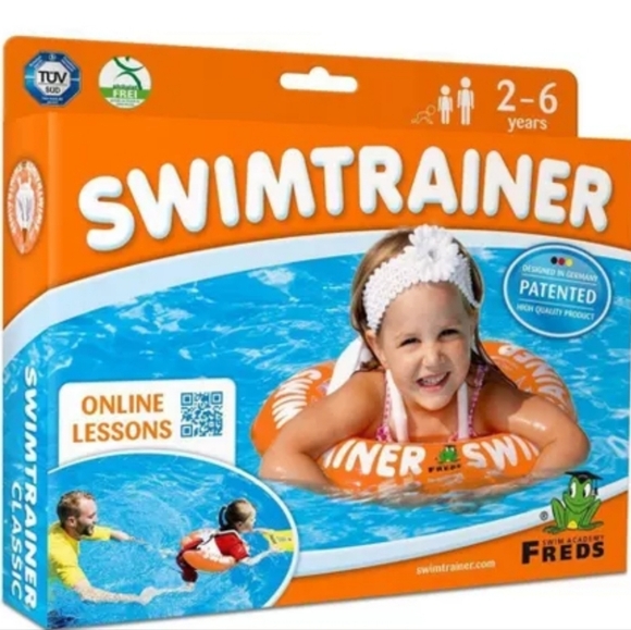 FREDS SWIM ACADEMY SWIMTRAINER Classic Orange, Baby Pool Float Ring for Toddlers - Picture 7 of 8